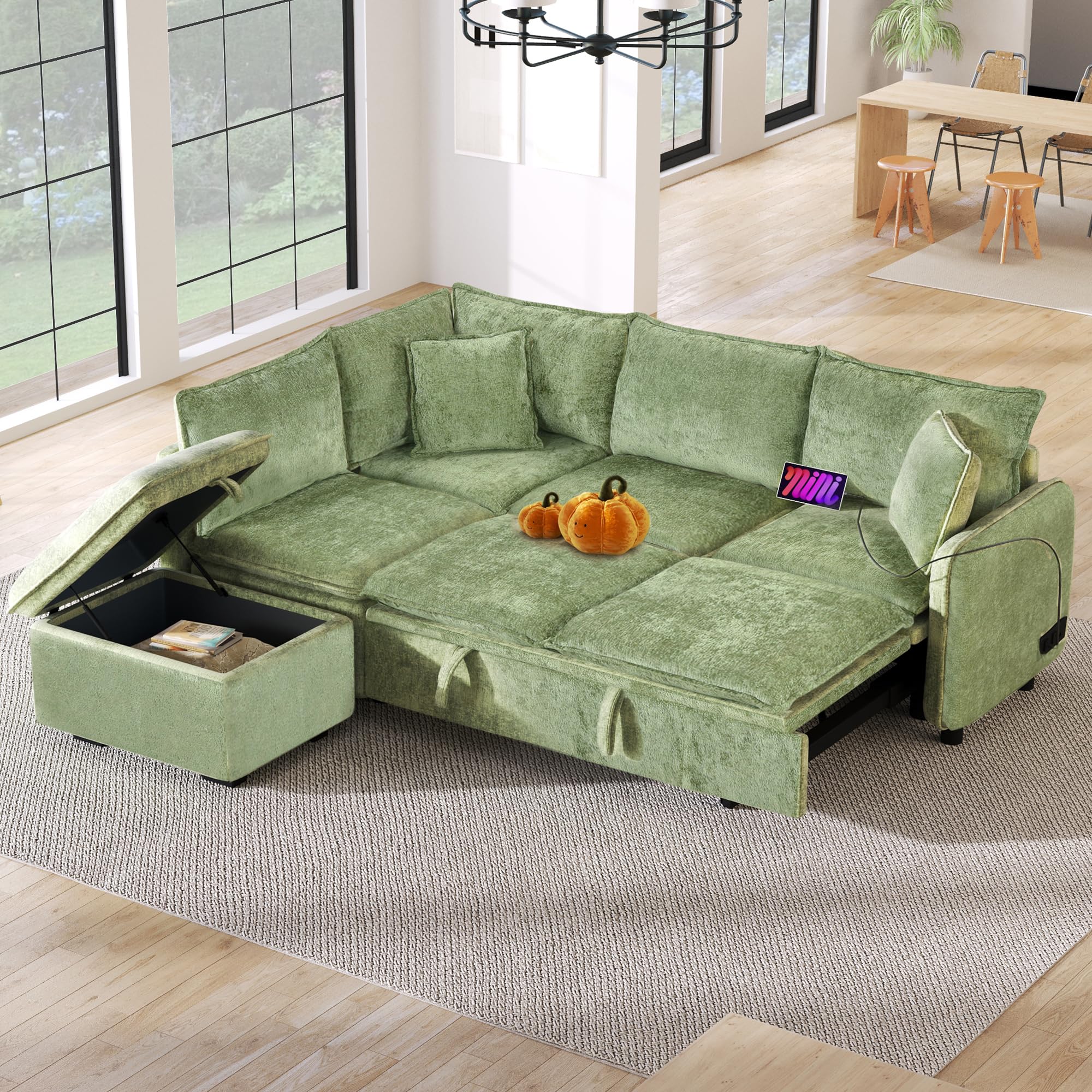 家具 sofa bed Amazon.com: Merax Convertible Sofa Bed with Storage Ottoman,2